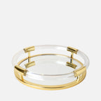 Jacques Acrylic and Brass Round Tray, 45cm