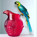 Mario Luca Giusti Halina Jug, Red, 1.6L in synthetic crystal, styled in a table setting