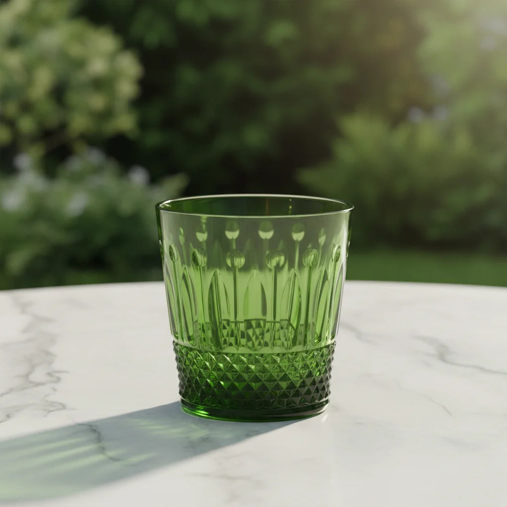 Mario Luca Giusti Nuova Italia Tumbler, Green in synthetic crystal, alternative angle