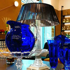 Mario Luca Giusti Palla Jug, Blue, 3L in synthetic crystal, detail view