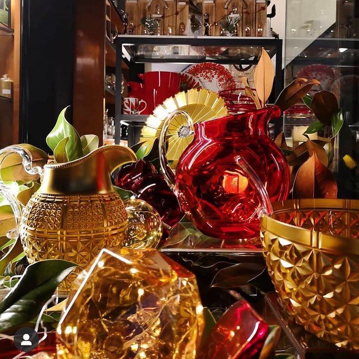 Mario Luca Giusti Palla Jug, Red, 3L in synthetic crystal, detail view