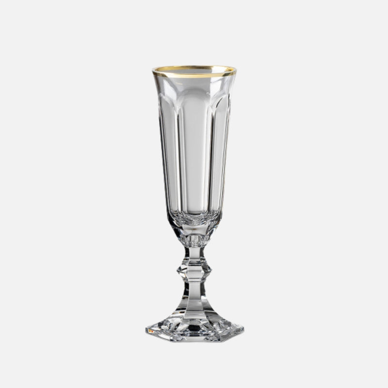 Dolce Vita Acrylic Champagne Flute, Gold Rim