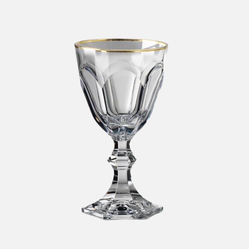 Dolce Vita Acrylic Wine Glass, Gold Rim