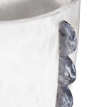 جرة كومو ذات صدفة باللونين الأبيض والأسود - أكريليك رخامي مصبوب يدويًا