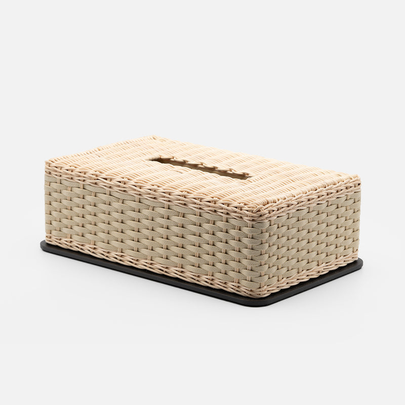 Amiens Rattan Tissue Box, Ivory