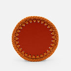 Rochelle Leather & Crochet Coaster, Mango, Set of 6