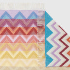 Plaid Watamu 130x190cm in wool blend zig zag