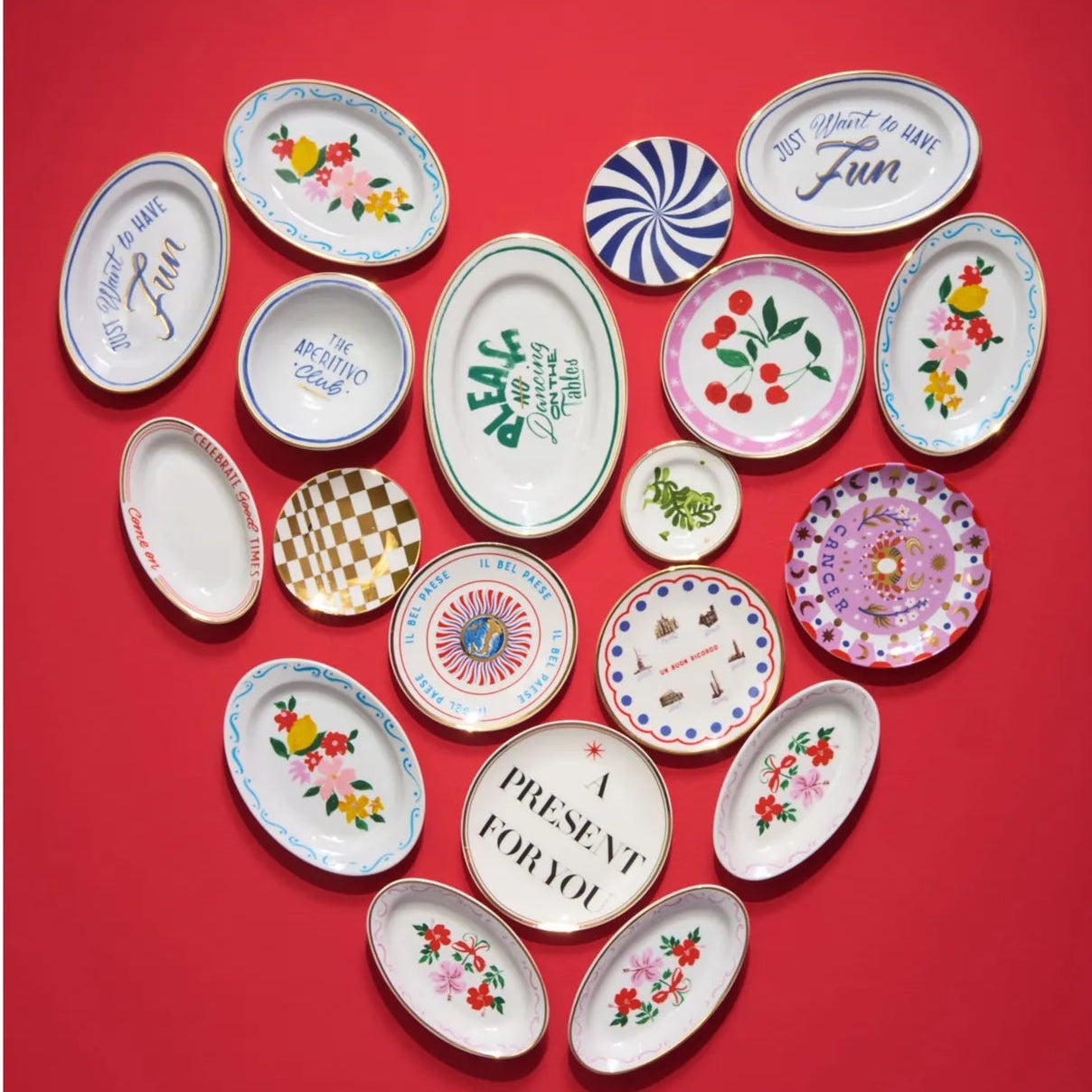 Oval Tray Flower Bow ( Oval tray 17x10 cm)