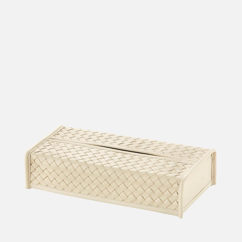 Elba Handwoven Rectangular Tissue Holder, Ivory