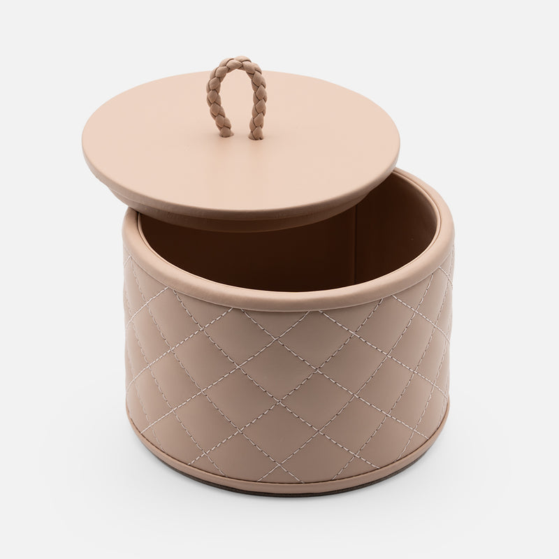 Jana Diamonds Leather Round Box, Blush Pink