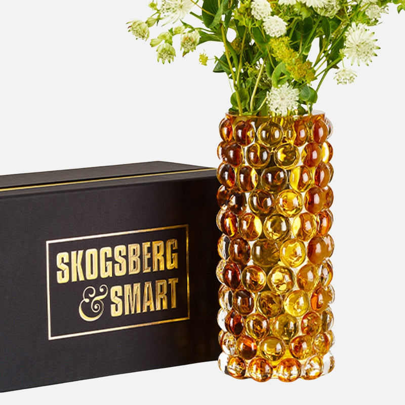 Boule Hurricane Vase, Amber
