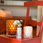 Skogsberg & Smart Boule Hurricane Lamp, Large, Amber, styled in a room setting