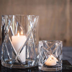 Skogsberg & Smart Classic Crystal Hurricane Lamp, Medium, styled in a room setting 3