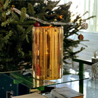 Skogsberg & Smart Gold Hurricane Lamp, Large, styled in a room setting