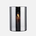 Skogsberg & Smart Silver Hurricane Lamp, Large, front view