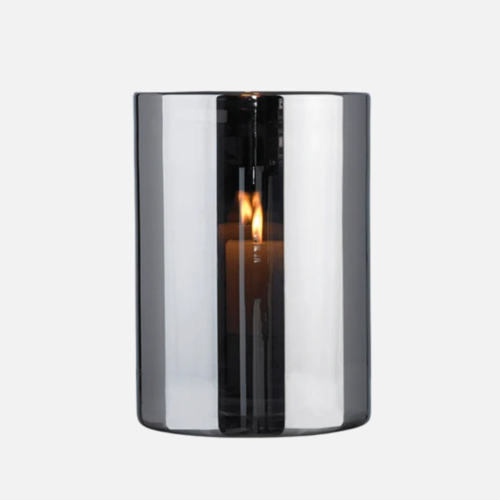 Skogsberg & Smart Silver Hurricane Lamp, Large, front view