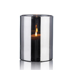 Skogsberg & Smart Silver Hurricane Lamp, Medium, front view