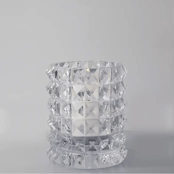 Skogsberg & Smart Stud Crystal Hurricane Lamp, Medium, front view