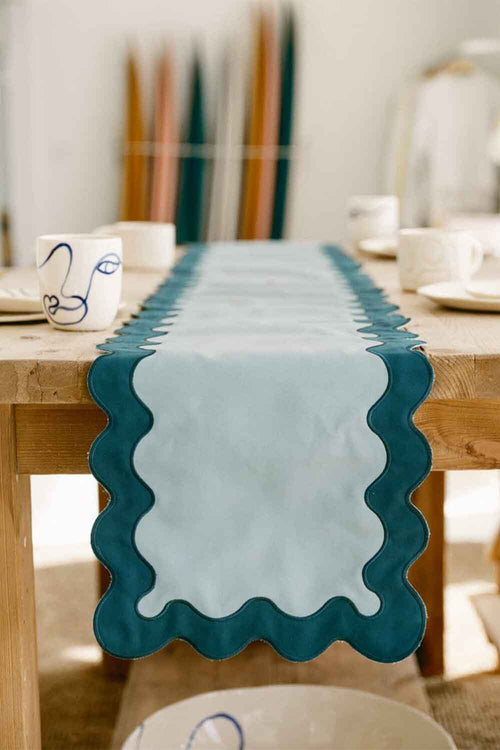 Riviera Table Runner, Green, 210cm