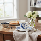 مجموعة من كوبين قهوة وصحنين - أزرق غير متطابق