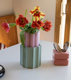 Duetto Vase, Pink & Almond, 28cm