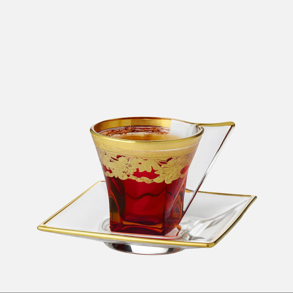 Rainbow Fusion Tea Cup & Saucer, Set of 6