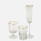 Heart Champagne Glasses – Gold & Transparent