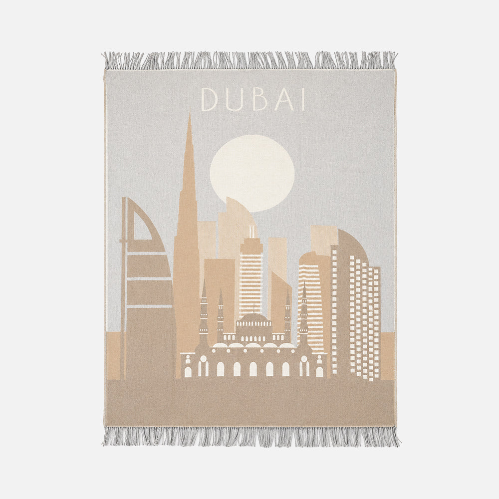 Burj Palm Trees Cashmere Wool Throw, 140x180cm