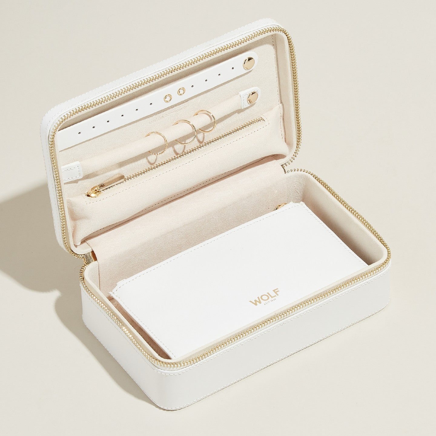 Maria Medium Zip Case, White, 21x13.5cm