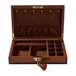 Zebra Lacquer Jewelry Box – Cognac & Camel Velvet