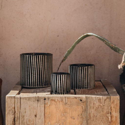 Hand-painted ceramic scented candle Zebre  Stripe -( XL )