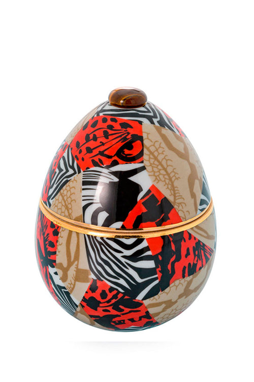 Africa Ceramic Egg Candle Leopard Predator, 220 g - Maison7