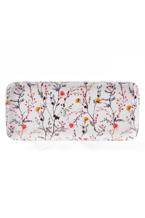 Botanical Rectangle Trays, Set of 2, 36x16cm, White & Floral