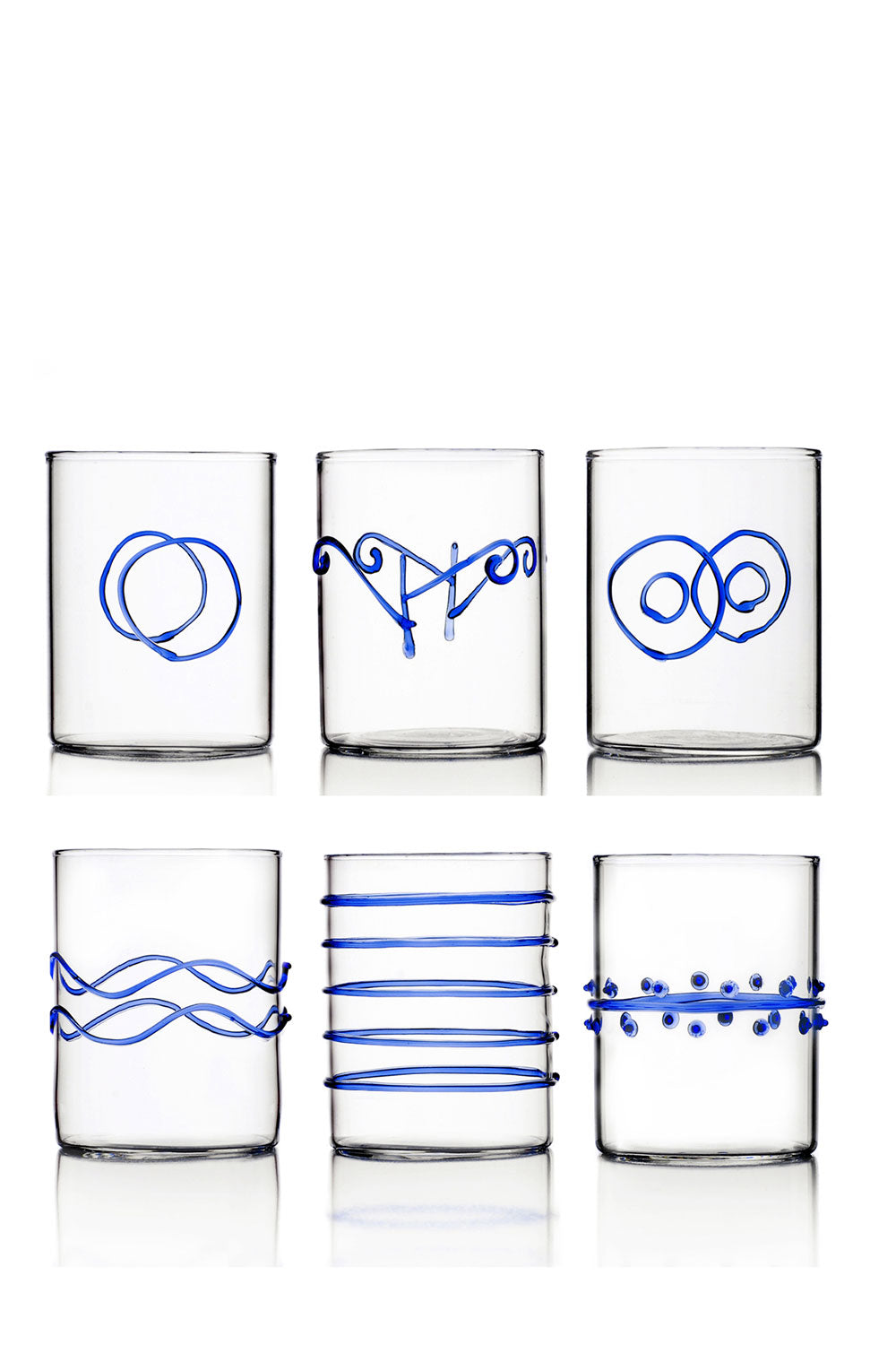 Deco Blue Water Glasses, Set of 6 Pcs, 300 ml - Maison7