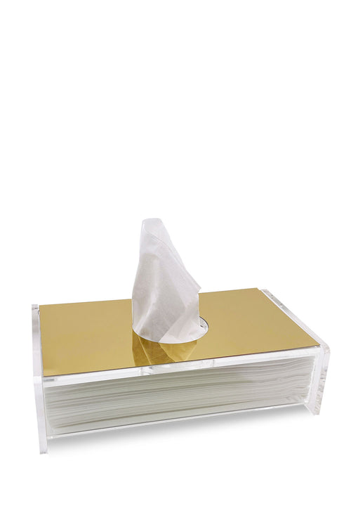 Deluxe Rectangular Tissue Box, Gold