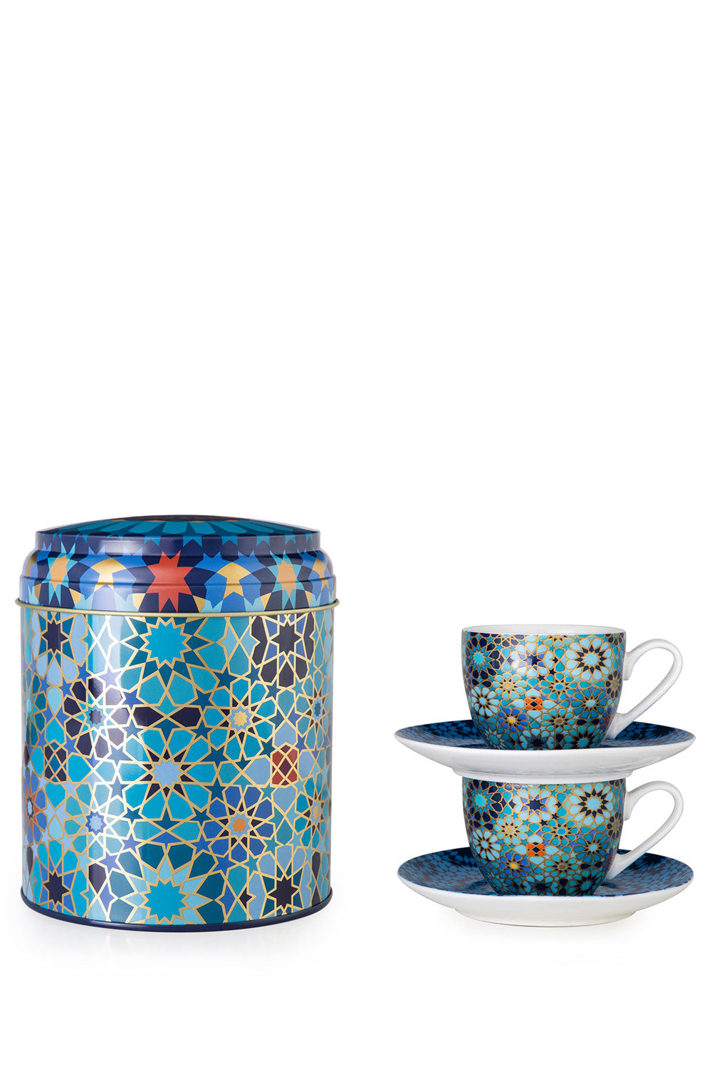 Moucharabieh Tin box with 2 cups and Saucer - Maison7