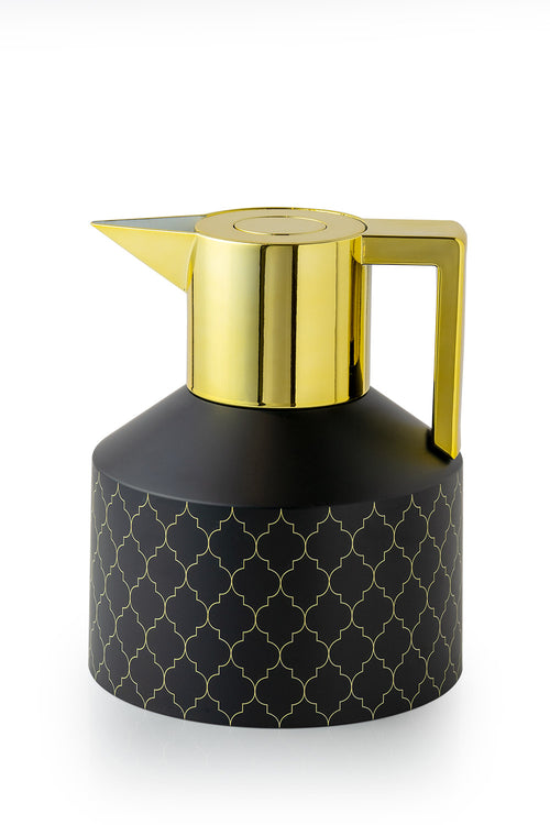 Exclusive Geo Vacuum Flask, Black/Gold, 1L - Maison7