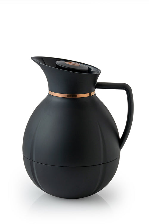 Grand Cru Soft Thermos Jug with Patinated Band, 1L, Black - Maison7