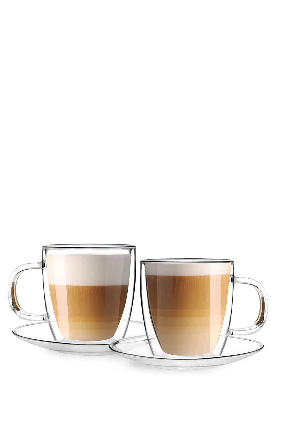 Set Of 2 Amo Double Wall Glasses With Saucer 250ml - Maison7