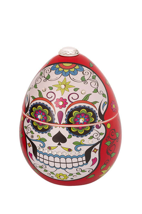 Skull Candle In Ceramic Egg, Red, 220 g - Maison7